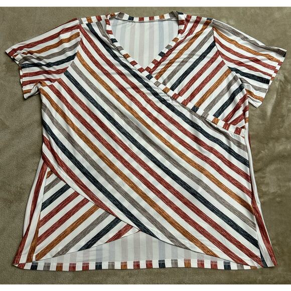SHEIN Curve Colorful Stripped Blouse for Women Size 3XL - Picture 1 of 6